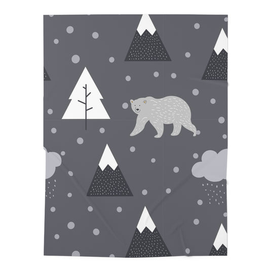 Baby Swaddle Blanket-Bear & Mountains
